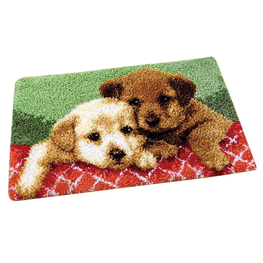 CALANDIS 1 Set Animal Pattern Latch Hook Rug Kits with Tools DIY Home Ornaments Puppy | Latch Hooking Kits | Latch Hooking | Rug Making-image-7