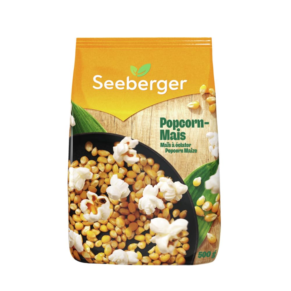Seeberger Popcorn-Mais 10er Pack: Butterfly Puffmais im Vorratspack - frisches Popcorn schnell zubereitet - individuell würzbar, vegan (10 x 500 g)