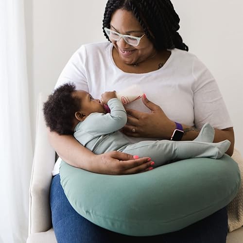 Miniatura 2 de Snuggle Me Orgánico  Funda de apoyo de alimentación v2  Soporte de lactancia, alimentación con biberón y vinculación  Algodón orgánico  Musgo -