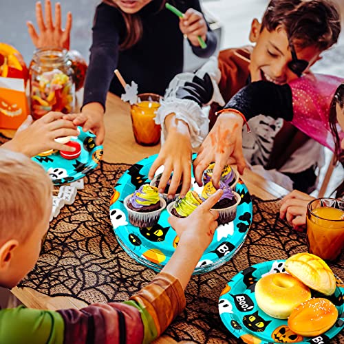 Halloween Plates, Disposable Dinnerware Tableware Sets Ghost Pumpkin Boo Bat Dessert Paper Party Plates For Kids School Carnival Halloween Decorations Guests Supplies (48 Pcs) #TOP5