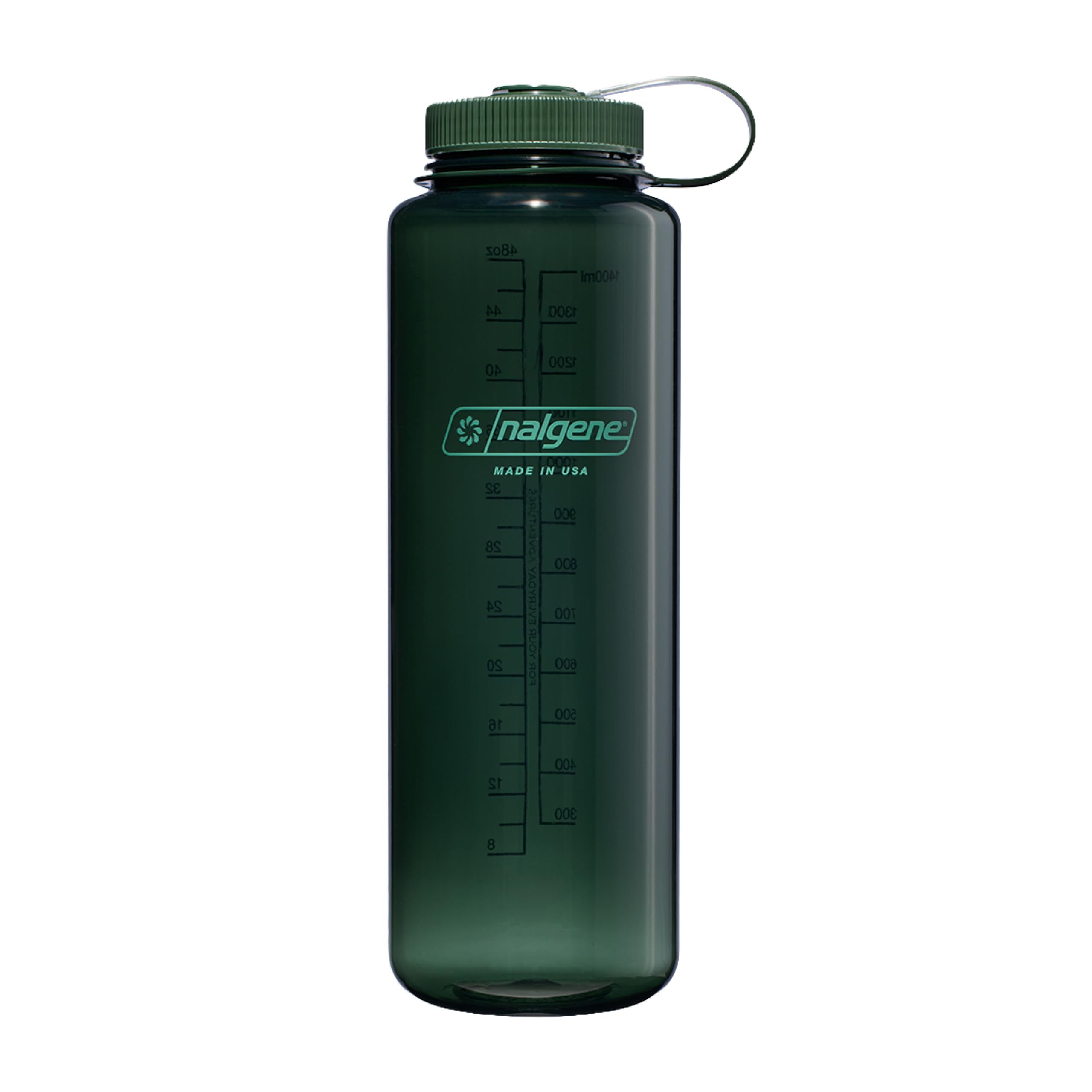Nalgene Sustain Tritan BPA-Free Water Bottle Made with Material Derived from 50% Plastic Waste (Using ISCC Certified Mass Balance), 48 OZ, Wide Mouth, Jade