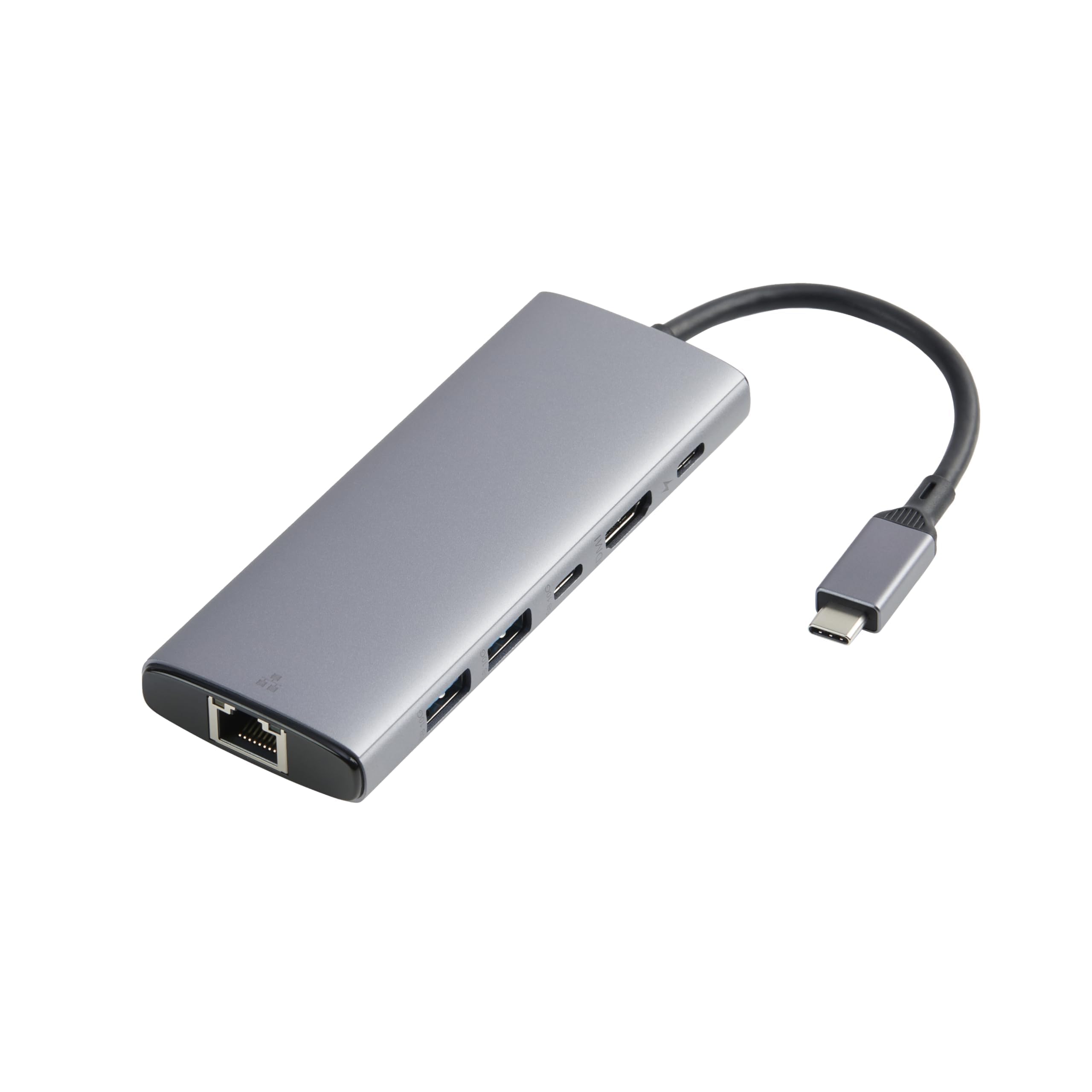 Amazon Basics 6-in-1 USB-C 3.2 (10G) Hub, 1 USB-C 100W PD Input, 2 USB-A, 1 USB-C, HDMI 4K, Ethernet, Grigio Chiaro, 11.94 x 4.6 x 1.5cm
