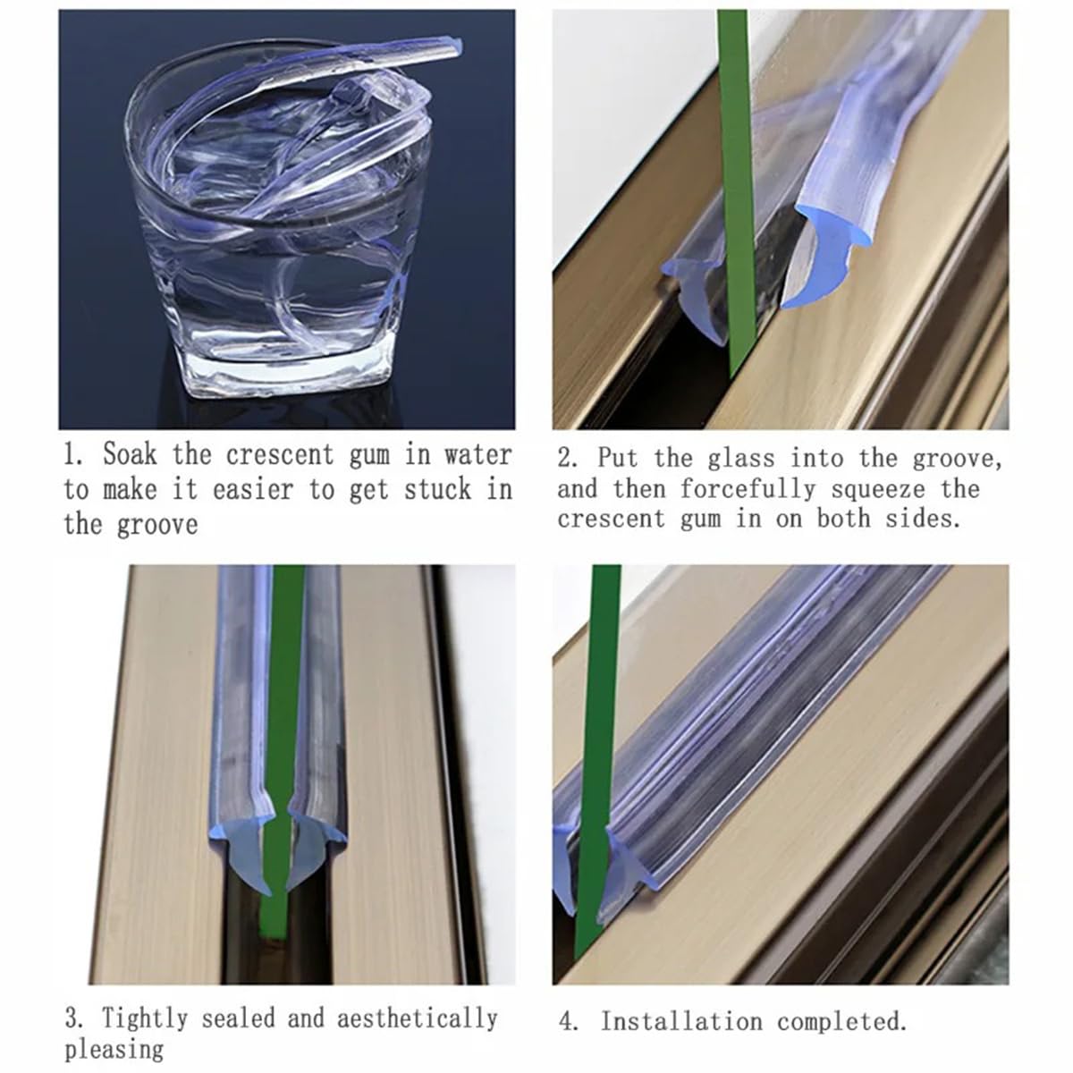 Bande insonorisante en PVC, 4.5 mm Joint d'étanchéité pour portes et fenêtres en alliage d'aluminium et PVC, Noir