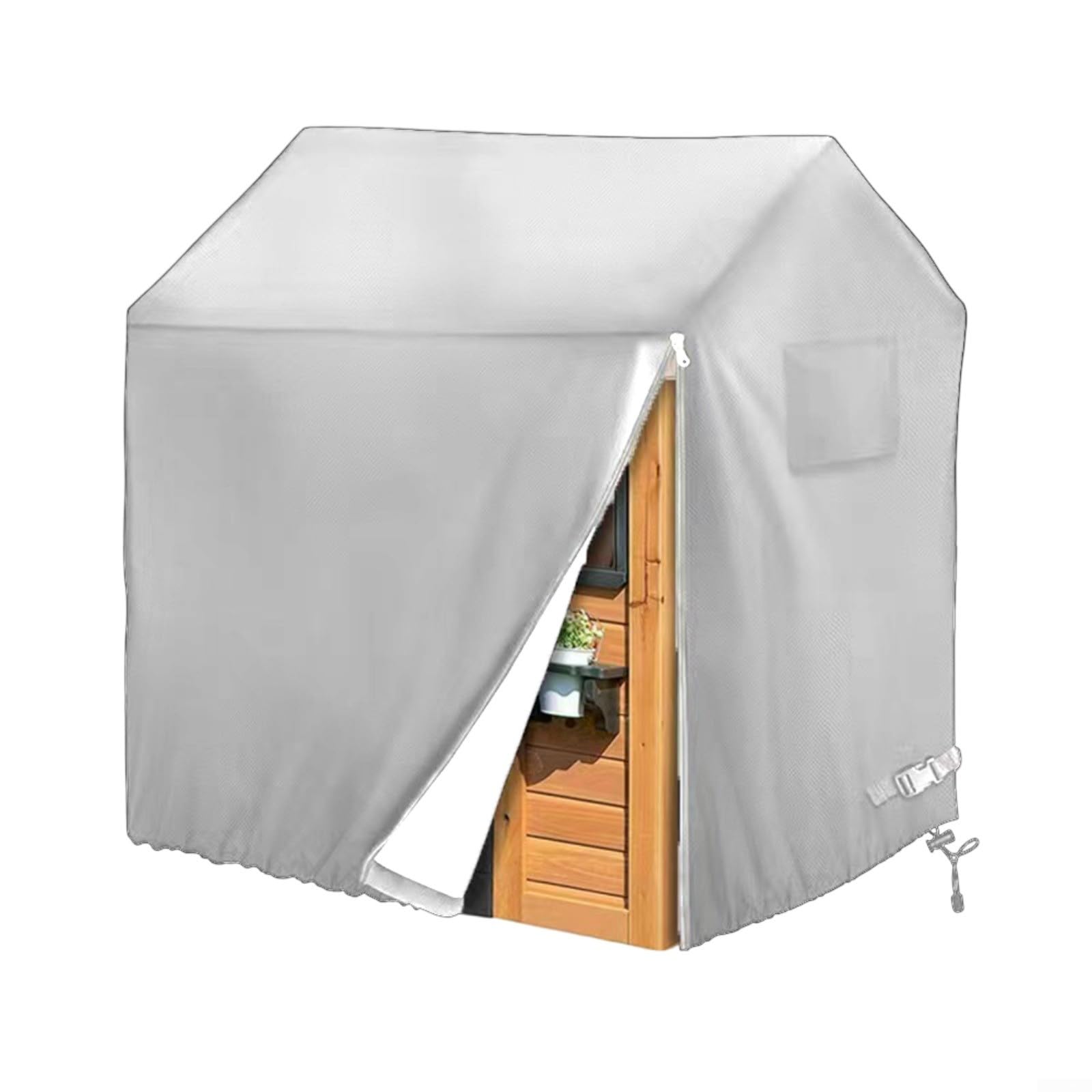 Copertura impermeabile per casetta da giardino, in plastica e legno, copertura per casetta dei giochi in tessuto Oxford, protezione dalle intemperie con coulisse inferiore (110 x 120 x 140 cm)