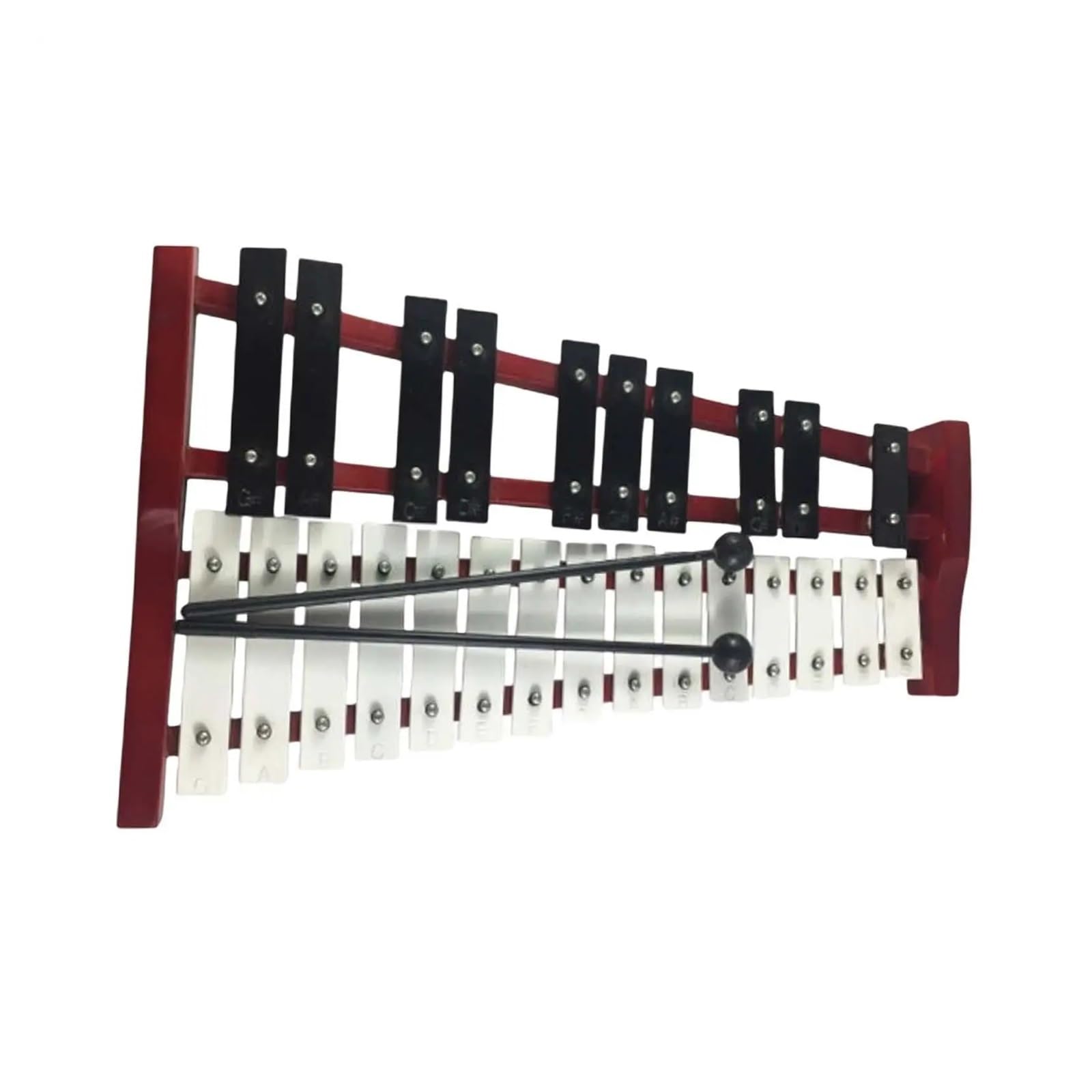 Xilofono Xilofono Glockenspiel da 25 note | Compatto professionale(Black Silver B)