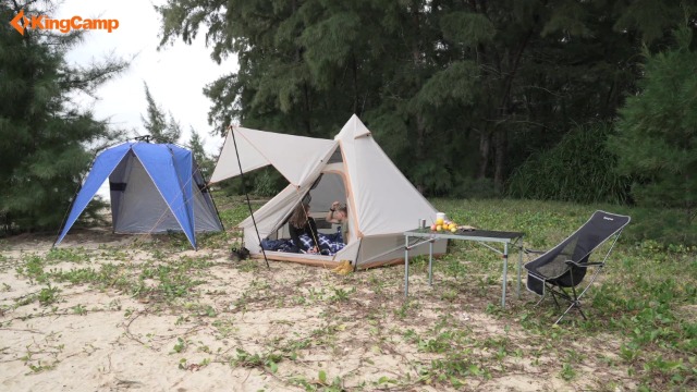 KingCamp Double Sac De Couchage 220x150cm Avec 2 Oreillers - Sac Couchage Rectangulaire Pour 2 Personnes - Détachable Confortable Camping Randonnée