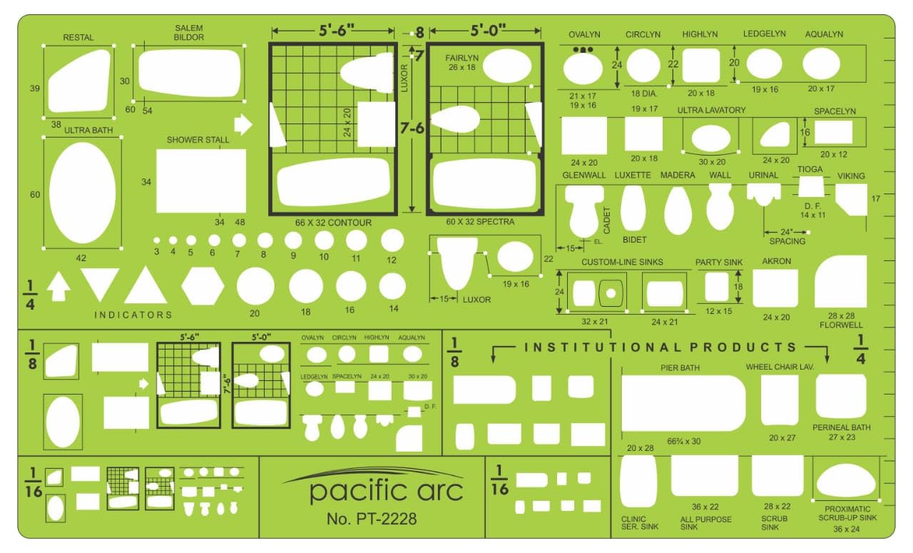 Plan de plomberie Pacific Arc gabarit de traçage multi-échelle haute précision - 2