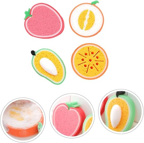 LIFKOME 4 piezas de paño de esponja para lavar platos, toallas de limpieza, esponjas para limpiar platos, lavar platos, esponjas para fregar manos,