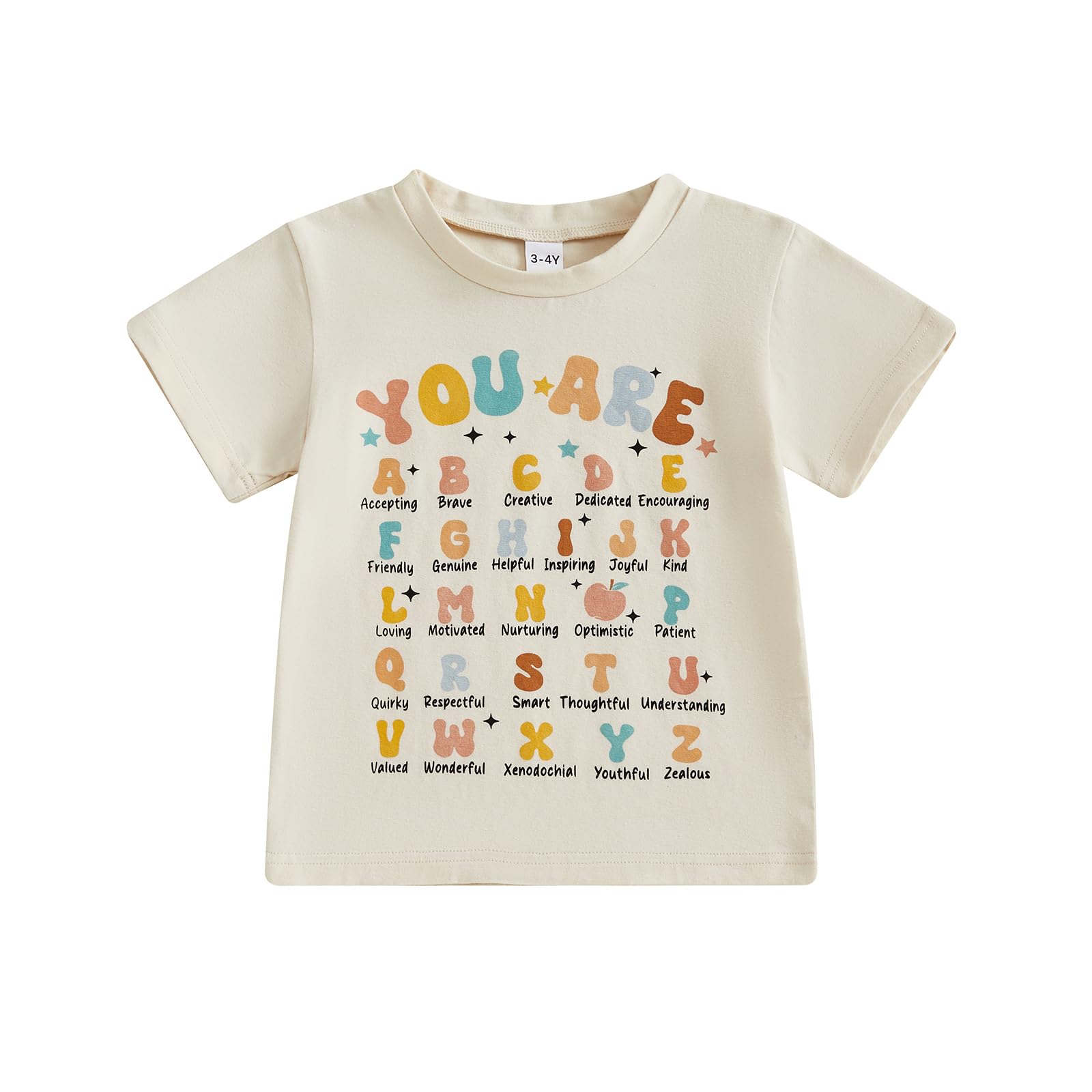 Faithtur Back to School Outfits for Girls Boys Toddler Letter Print First Day of School Shirt for Preschool Kindergarten