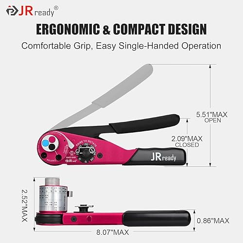 Miniatura 7 de JRready Deutsch Herramienta de crimpado estilo torreta (ACT-DT1 equivalente a HDT-48-00) para conectores DTDTMDTP Tamaño 121620 Contactos sólidos