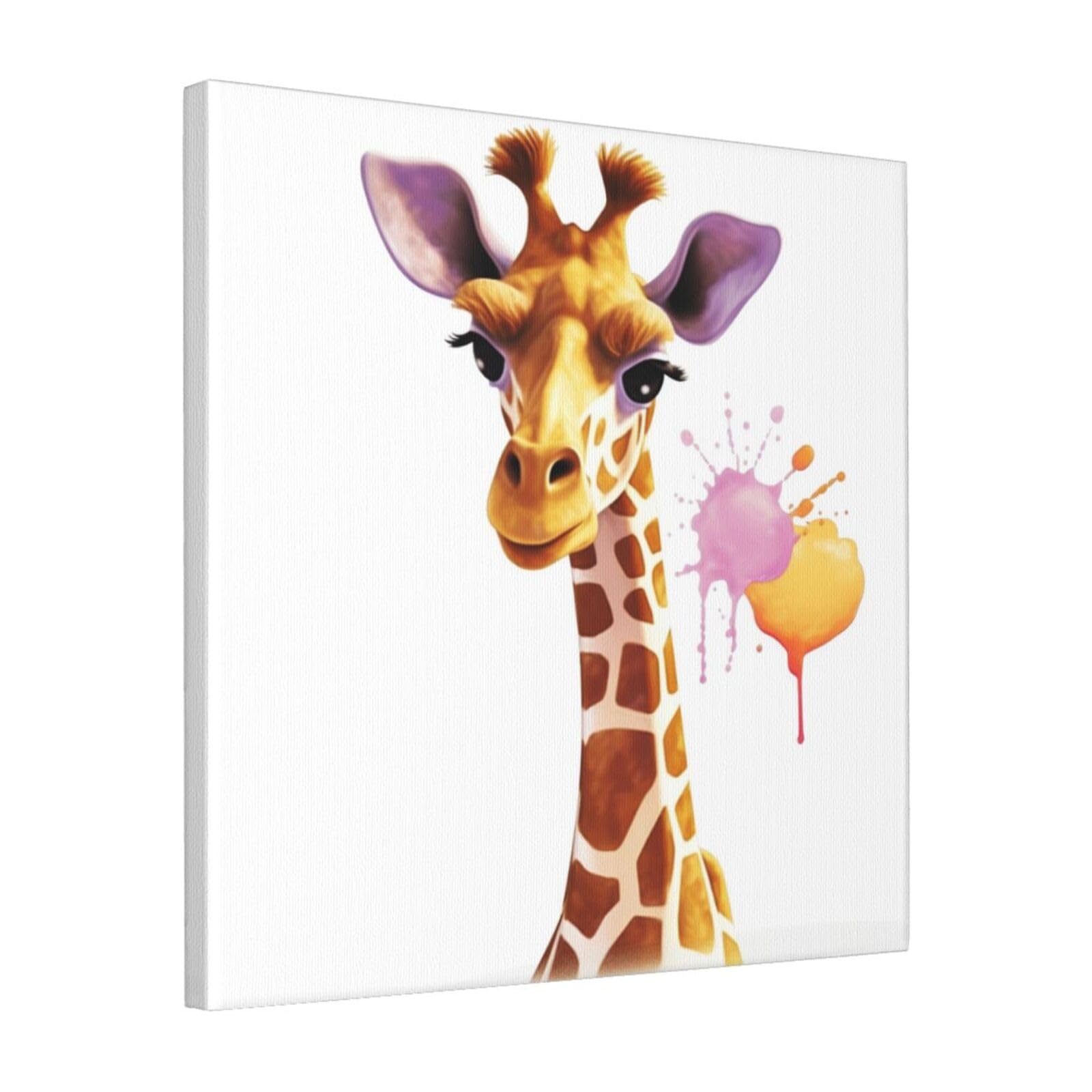 FodPand Giraffe Canvas Wall Art for Living Room Wall Decor 16"x16" Modern Artwork Painting Pictures Hanging Canvas Prints Aesthetic Wall Art for Bedroom Bathroom Office Wallart Decor