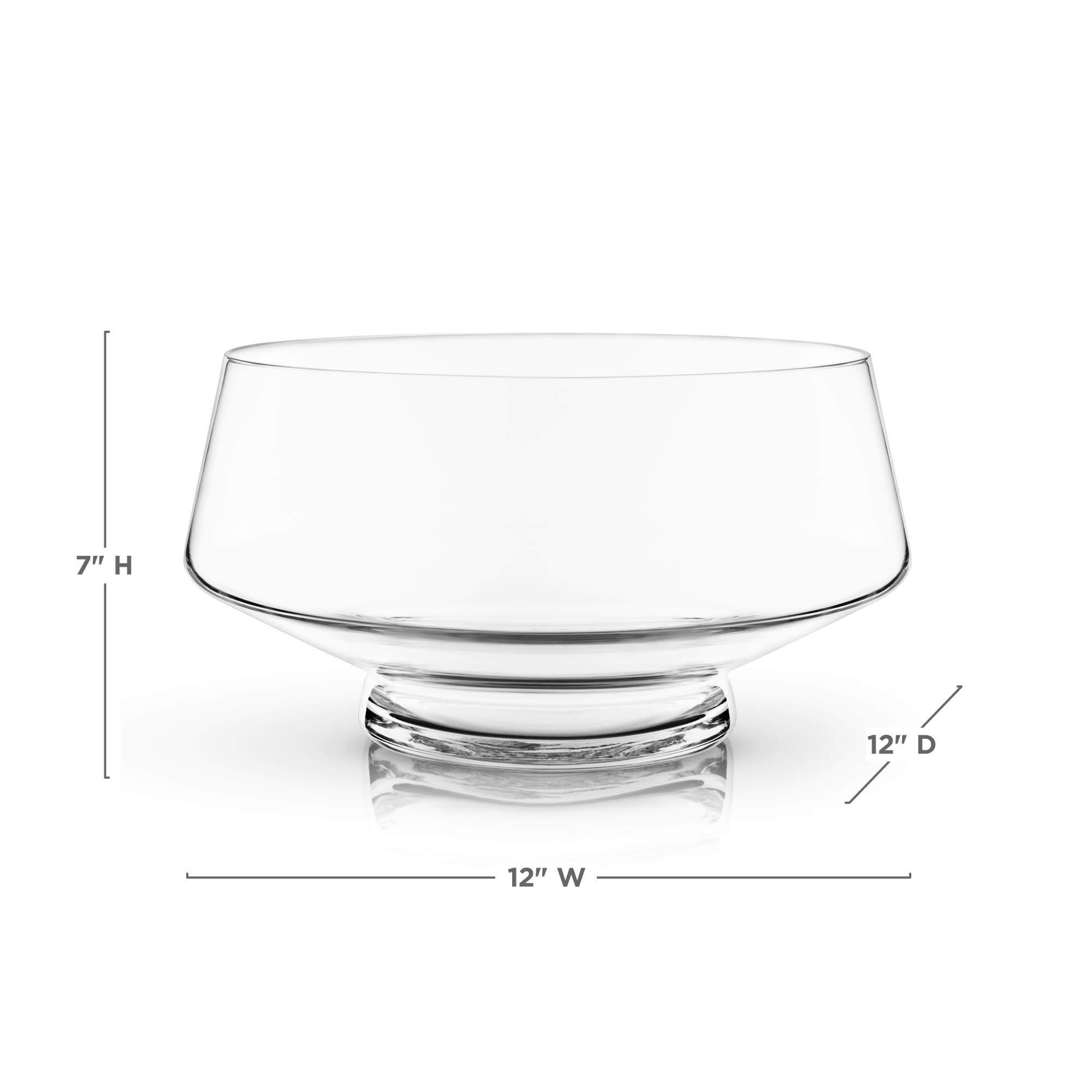 Buy Viski Footed Glass Punch Bowl, Heavy Base Bowl with Angled Design