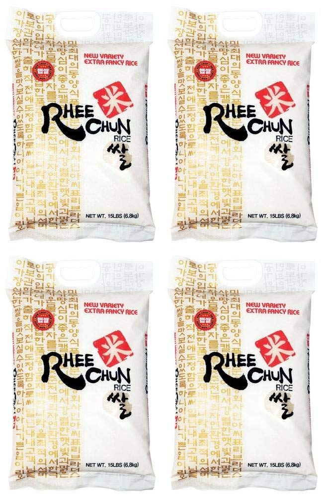 Rhee Chun Extra Fancy New Variety Rice, 15 Pound Pack of 4