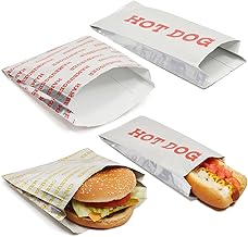 Stockroom Plus Burger Wrappers - 300-Piece Assortment, Red & Yellow Text - Foil & Paper Hamburger Wrappers & Hot Dog Sleeves, Grease-Resistant, Insulated Concession Packaging