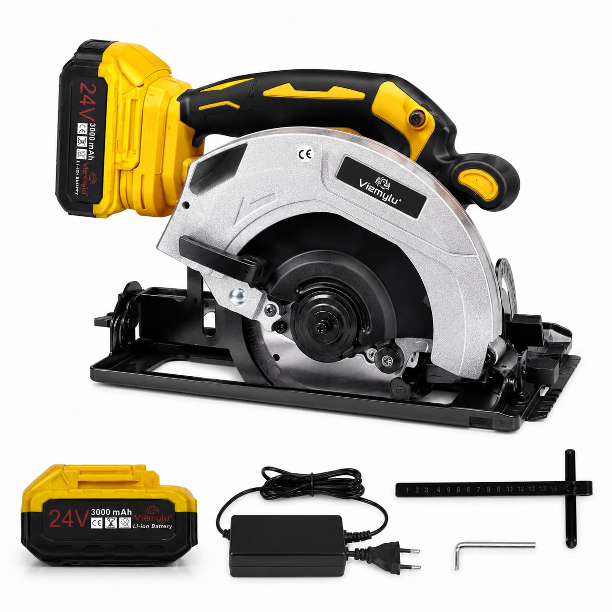 Sega Circolare Brushless 1000W, 24V Batteria agli Ioni di Litio, 5200 Giri/min, Taglio 185mm, Motore Brushless