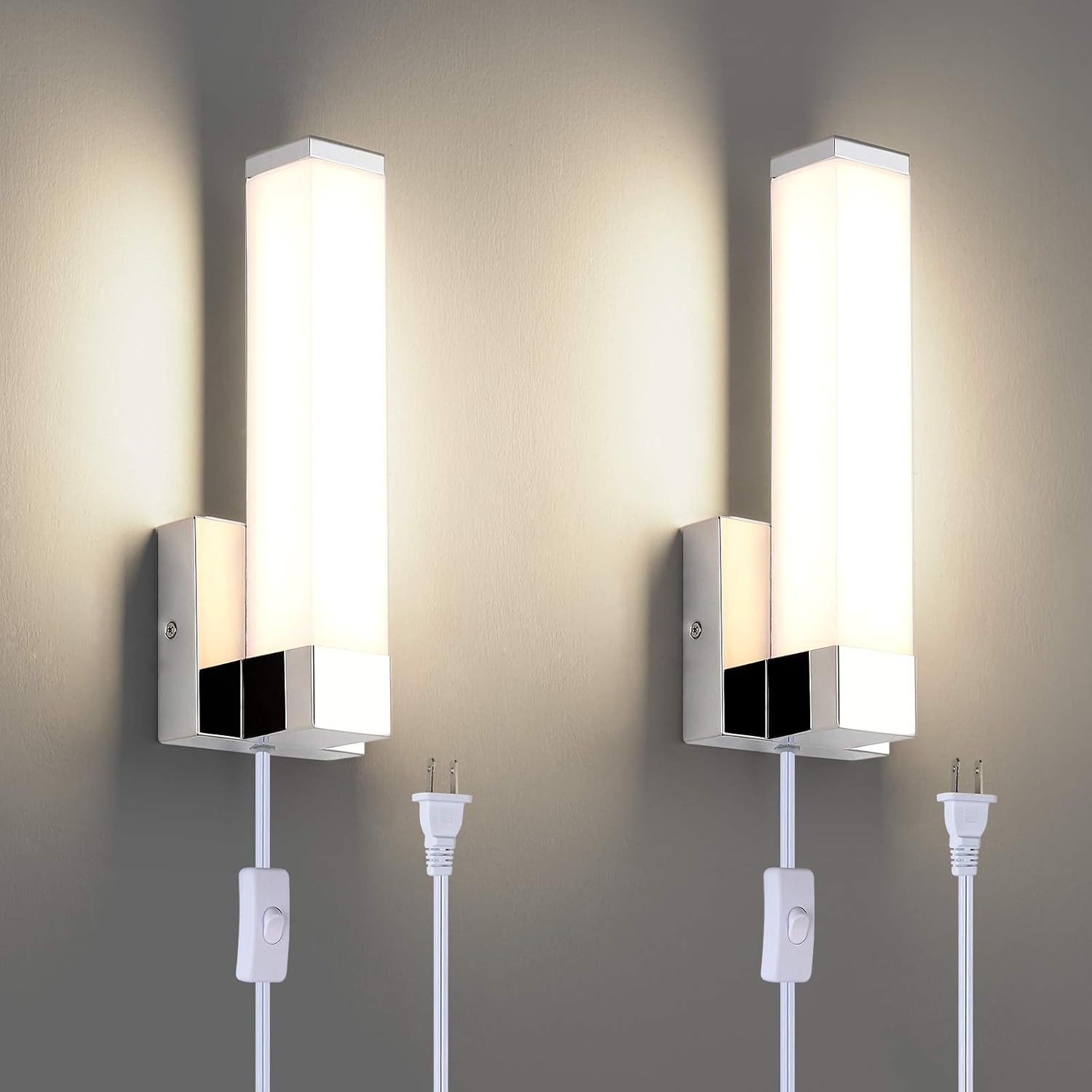 Joosenhouse Modern LED Wall Lamps Set of Two 12W Plug in Bathroom