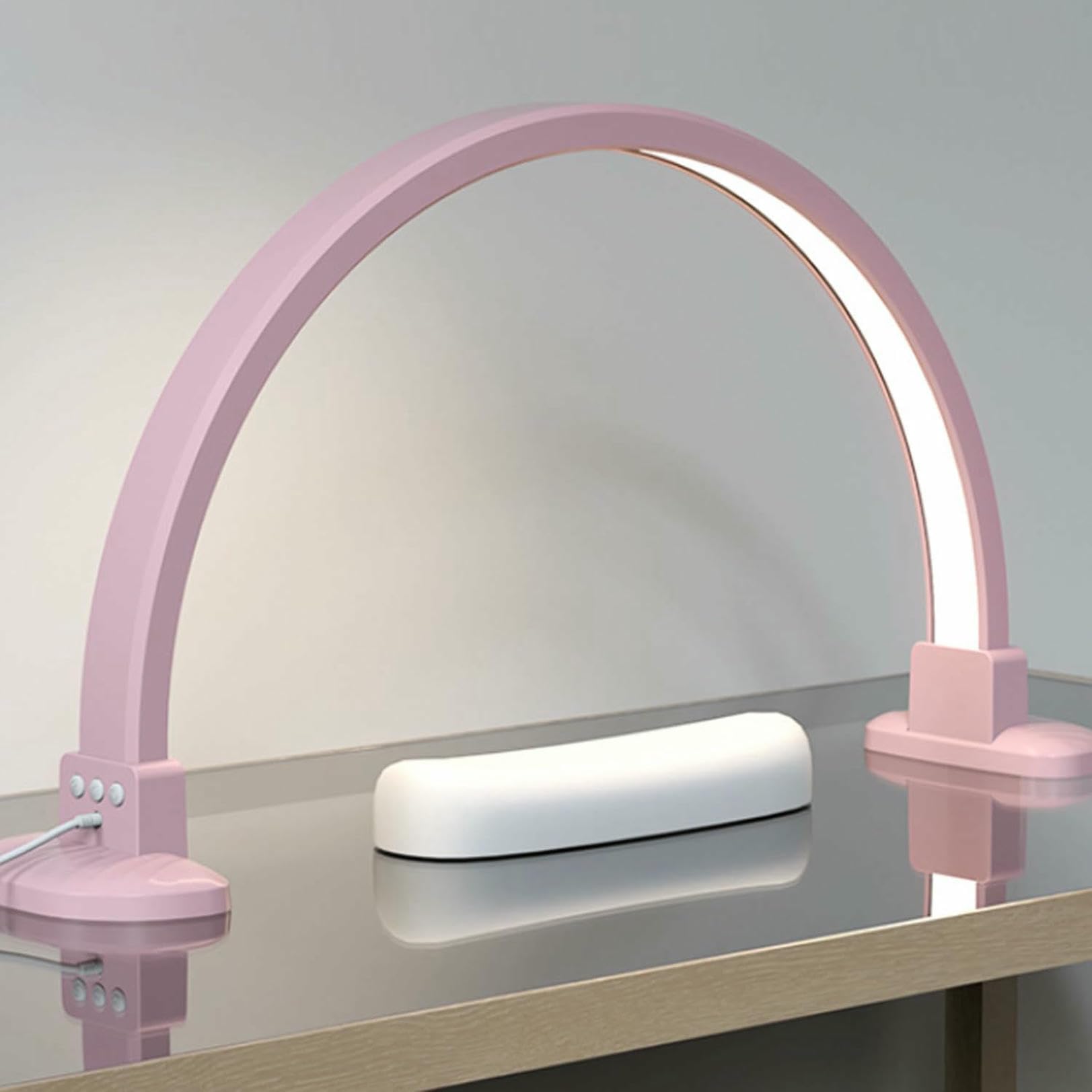 Lampada a Mezzaluna per Ciglia, Lampada da Tavolo ad Arco per Unghie per estetisti, Tecnici delle Unghie, estetisti, Lampada da scrivania a Mezzaluna con dimmerazione Continua