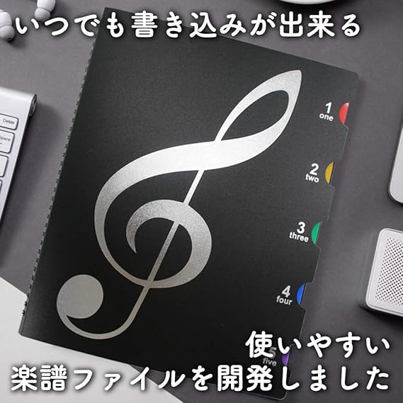 Amazon J Base 書き込みできる 楽譜ファイル サイズ ピアノ 吹奏 楽譜 見開き 最大40枚収納可能 音楽グッズ 譜面台 楽器 音響機器