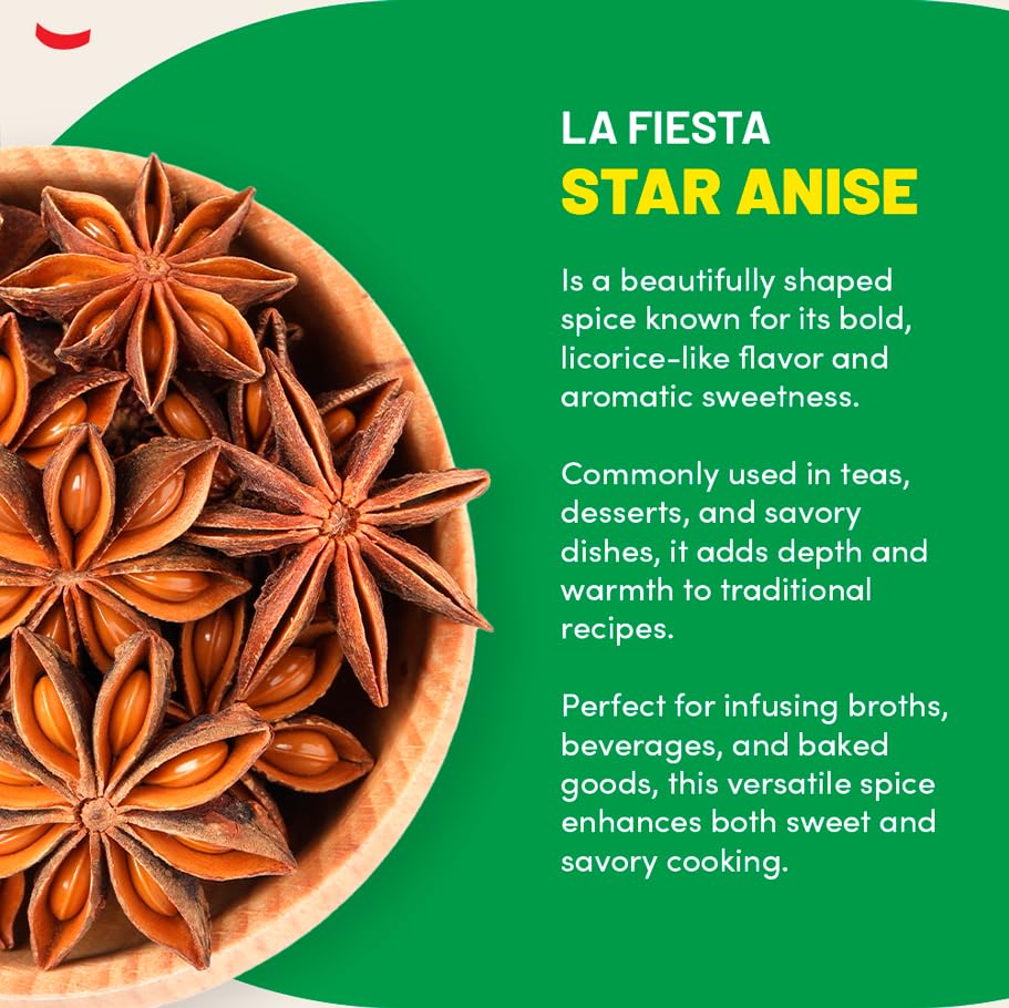 La Fiesta Whole Star Anise, Sweet & Aromatic Baking Spice, 0.625 oz Bag image 5