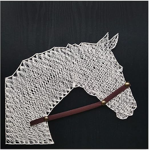 芸術品　釘と糸で作ったアート　馬 芸術品 釘と糸で作ったアート 馬