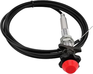 Camotokiit 55204 Universal Adjustable Throttle Control Cable, 10 Ft, 0.32" Diameter, Black Knob for Durable Push-Pull Control