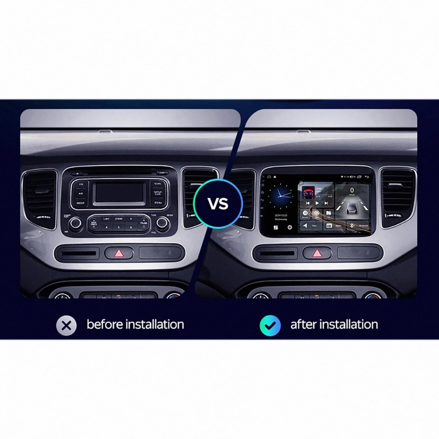 Odtwarzacz Multimedialny 2-Din dla Honda Jazz 1 Fit 2002-2007 Bezprzewodowe Carplay I Android Auto, Pojemnościowy Ekran Dotykowy, Nawigacja Gps Radio Fm Z, 8 Rdzeń 6G+128G