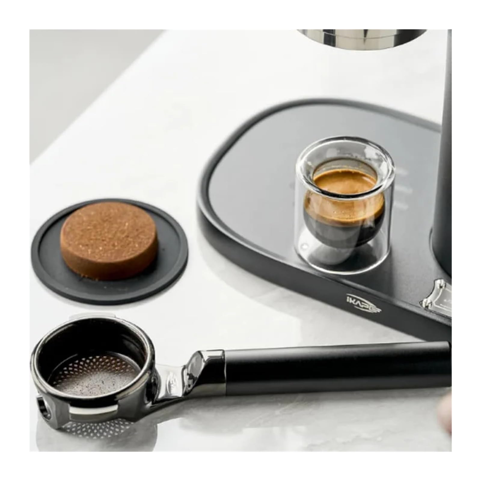 Kolba Do Espresso Bez Dna, Z Precyzyjnymi Filtrami Koszowymi, Głęboka Czerń Ze Stali Nierdzewnej, Kompatybilna IKAPE 58mm E61