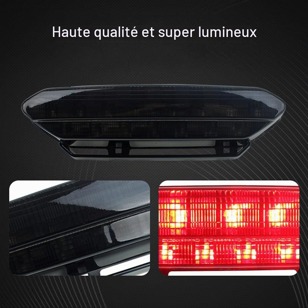 Feu arrière LED rouge pour moto Y-amaha YFZ 450 2006-2009, feu stop arrière à lentille fumée ABS, feu stop arrière fiable
