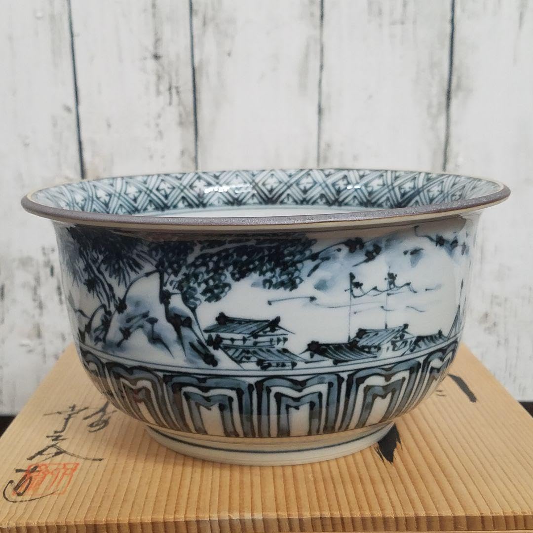 Amazon.co.jp: 六齋窯 村田幸之介 山水 染付け鉢 : 文房具・オフィス用品