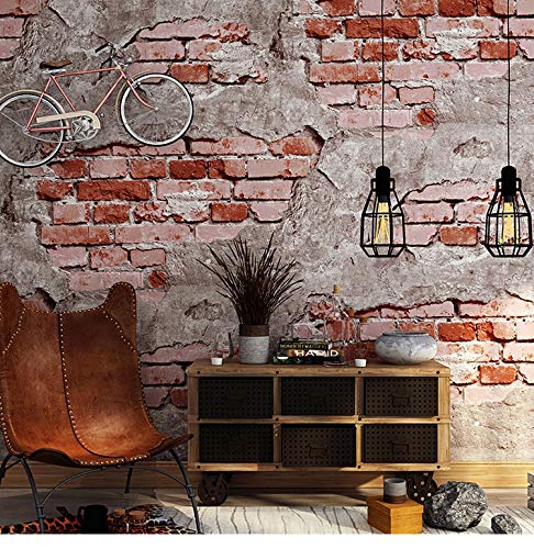 Papier Peint De Mur De Loft Industriel Rétro Lavable Rustique Vintage 3D Papier Peint Bricolage Faux Brique Vinyle PVC 5.3㎡ 01 Cover
