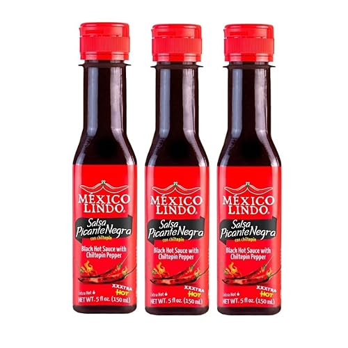 Miniatura 2 de Mexico Lindo Picante Negra con pantalla Chiltepin Xxxtra para salsa picante, 5 onzas líquidas, paquete de 3