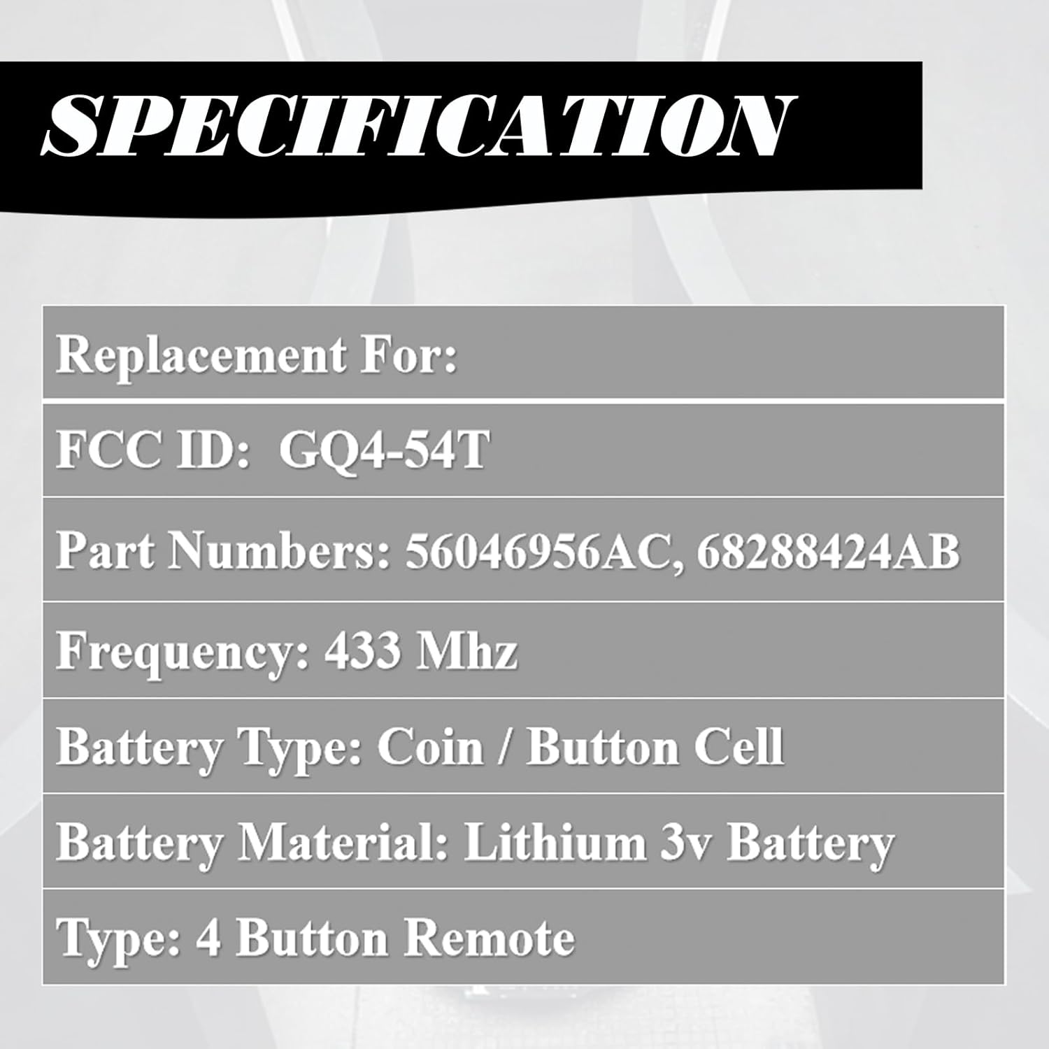 MechanMagic Key Fob Replacement Compatible for 2013-2018 Dodge Ram 1500 2500 3500 Laramie Outdoorsman SLT SXT Pickup Truck Proximity Smart Car Keyless Entry Remote Control Remote Start GQ4-54T