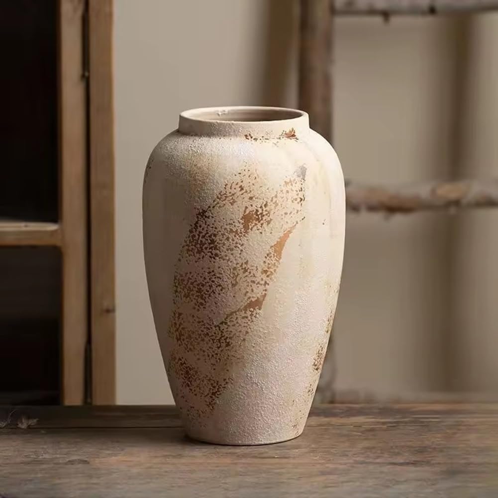 Farmhouse Tabletop Vase Vintage Ceramic Ornament Floral Arrangement Home Decorative Vase