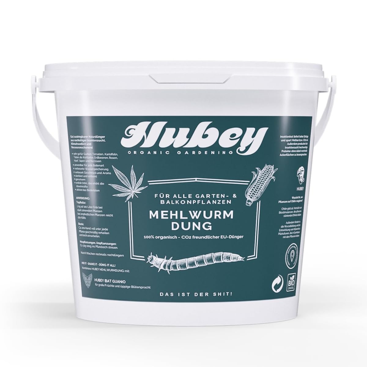 Estiércol de lombriz Hubey Excrementos de insectos, abono natural orgánico Abono universal y acondicionador del suelo (5 Kg)