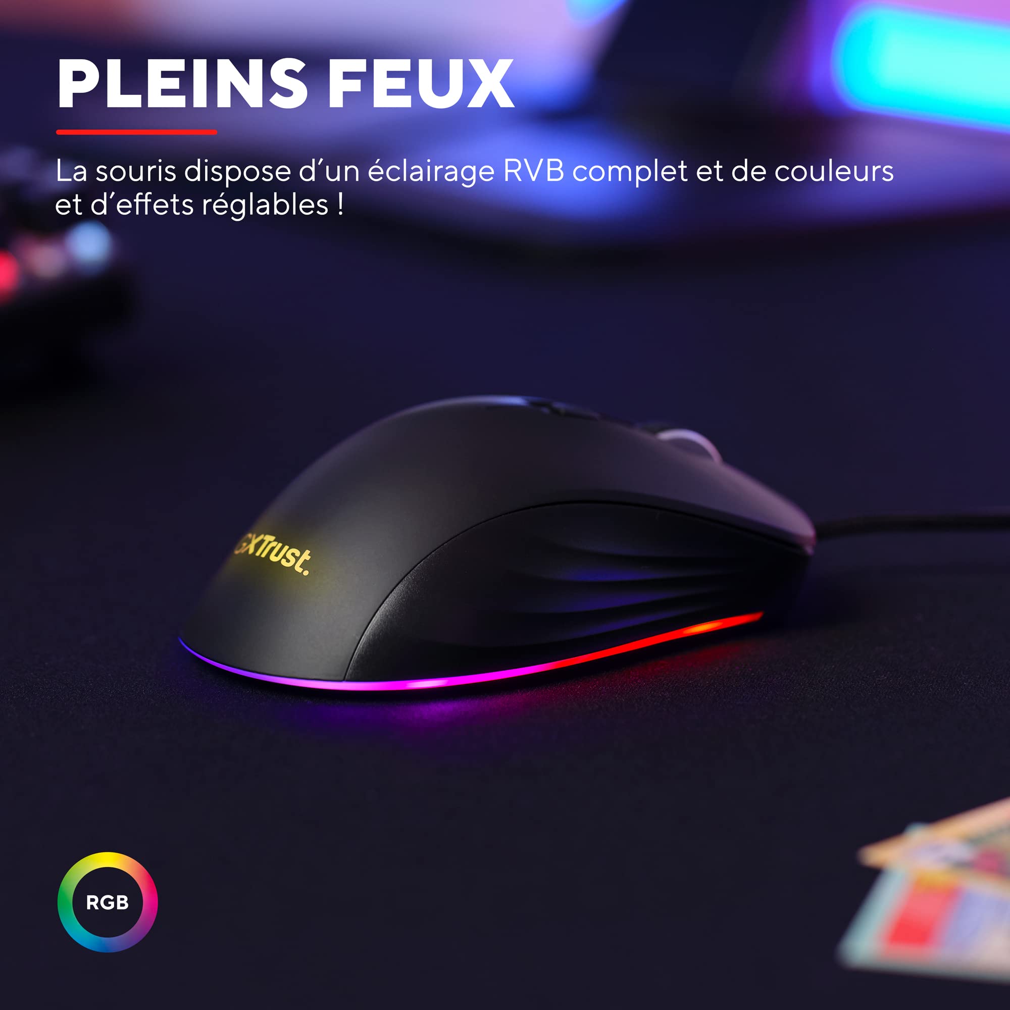 GXTrust Ybar+ Souris Gamer Haute Performance, 25600 PPP, Noir