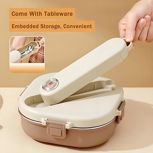 Miniatura 5 de Caja Bento de Acero Inoxidable, Lonchera Hermética de 800ml, Fácil de Abrir y Cerrar, Recipiente para Almacenar Alimentos para Salidas, Picnics y