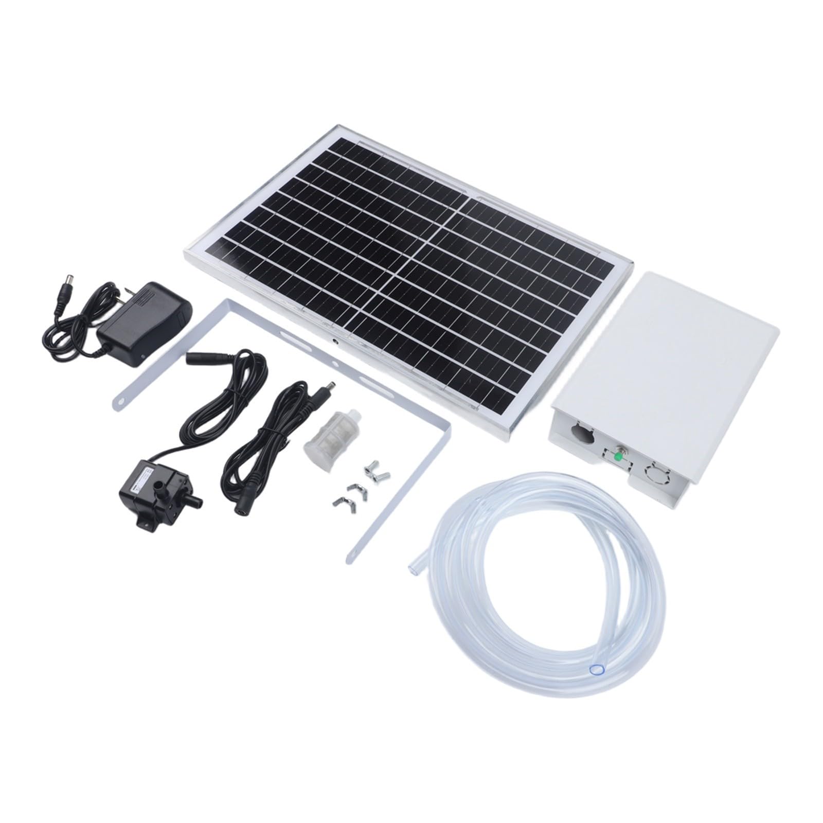 Pompa a fontana solare per esterni, con batteria di stoccaggio, controllo del flusso a 5 livelli, per aeratore, laghetto da giardino e vasca per uccelli