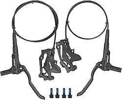 Conjunto de freio a disco hidráulico MT200, 2 pistões dianteiros esquerdos 850 mm e traseiro direito 1450 mm, freios hidráulicos de liga de alumínio, freio hidráulico para mountain bike, encaixe