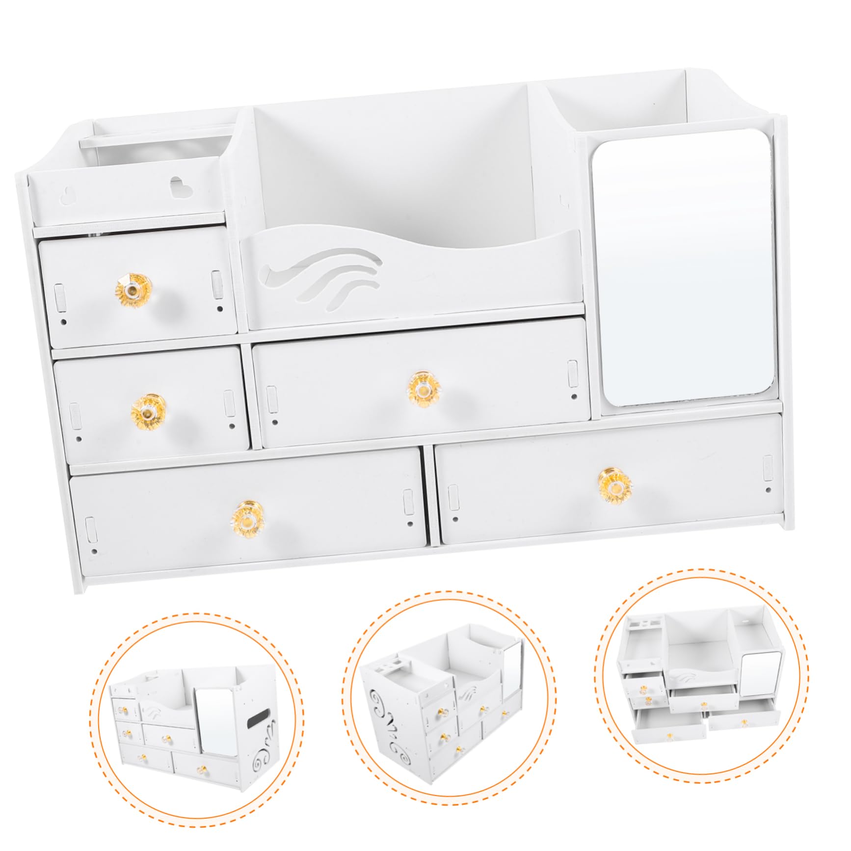 Beavorty Caja De Almacenamiento De Cosméticos Organizador De Maquillaje Contenedor De Maquillaje Para Escritorio Con Cajones Para Baño y Dormitorio