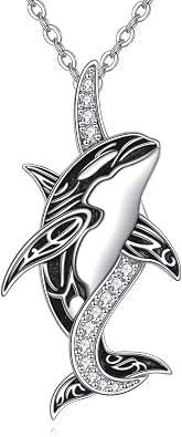 Killer Whale Gifts for Women 925 Sterling Silver Orca Necklace Killer Whale Pendant Ocean Animal Jewelry Gifts