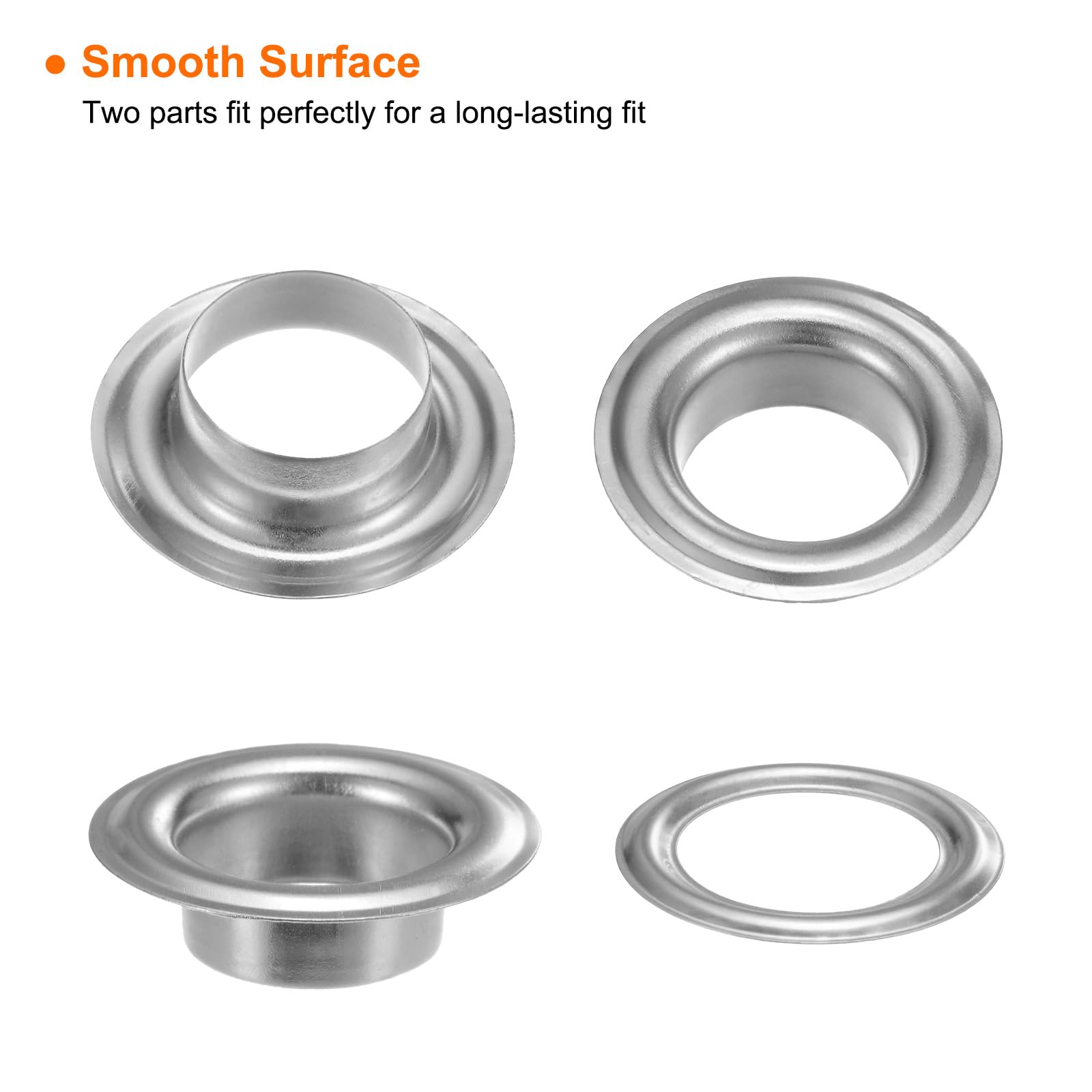 20 Set Occhielli In Metallo 14mm Con Rondelle - Per Tessuti, Pelle, Tende E Borse, Tono Argento, Fai Da Te