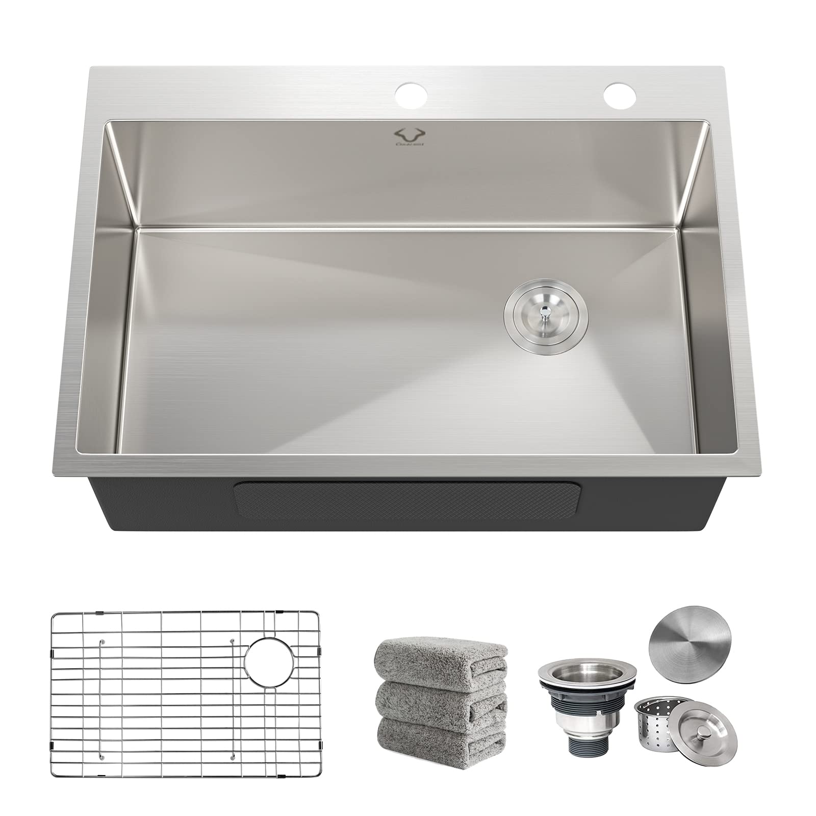 Kitchen Sink 30 x 22 Inch Drop-In Top Mount 16 Gauge Deep