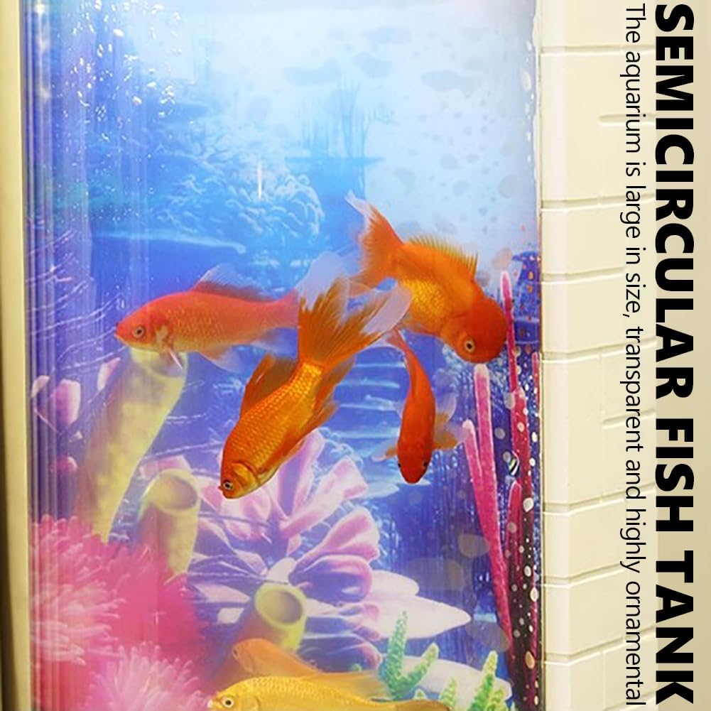 Roman Column Aquarium, Dexule Big Fish Tank for Living Room, Acrylic Easy to Maintain Large Aquarium for Betta Fish, Retro Fiberglass Aquarium