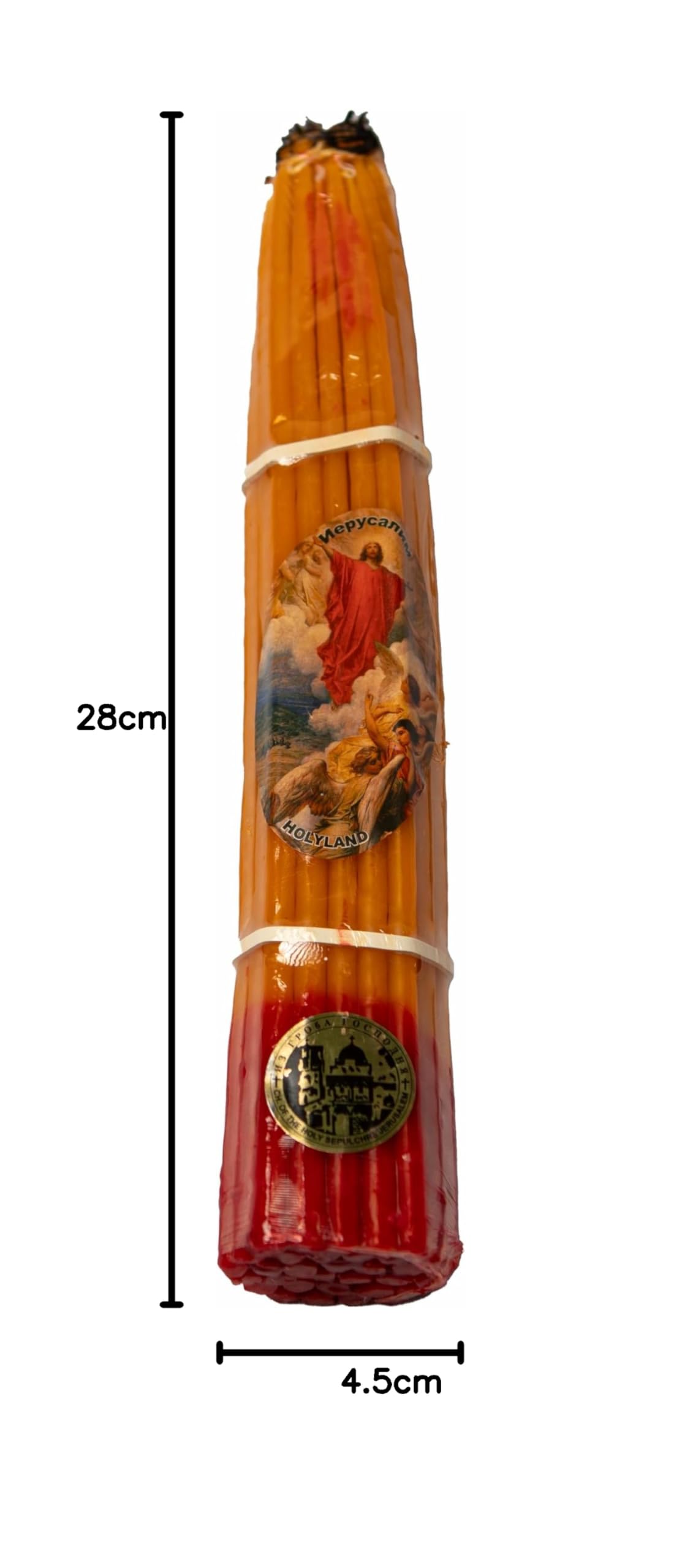 33 Candele sacre di Gerusalemme – Fatte a mano in cera d'api – Accese al fuoco sacro – Regalo cristiano