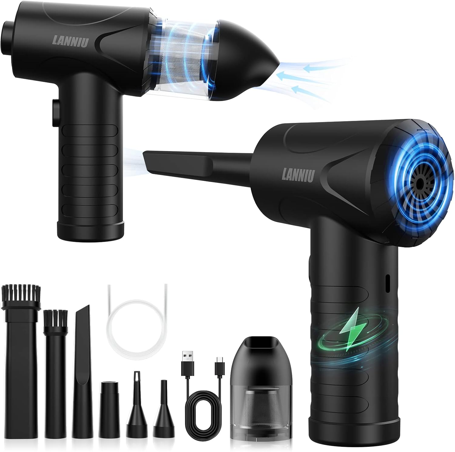 Compressed Air DusterElectric Air DusterBlower& Vacuum 2in1,No Canned Air Duster