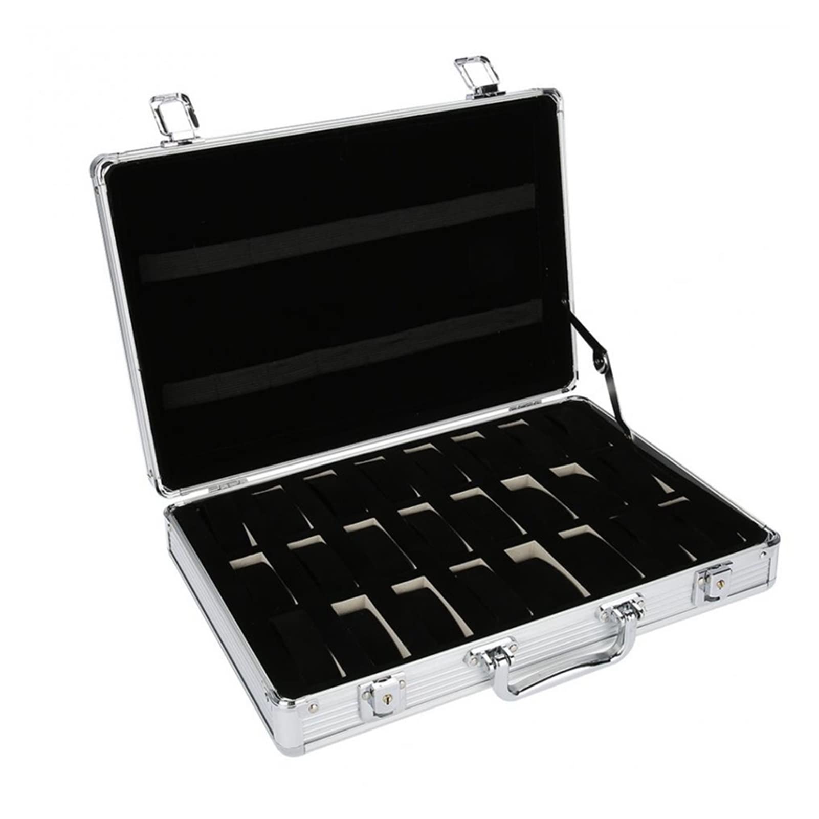 ANVLOJRIH Watch Box 24 Grid Aluminum Travel Case Display Storage Box Jewelry Box Watch Holder Box Multifunctional Large Capacity Watch Box Watches Box