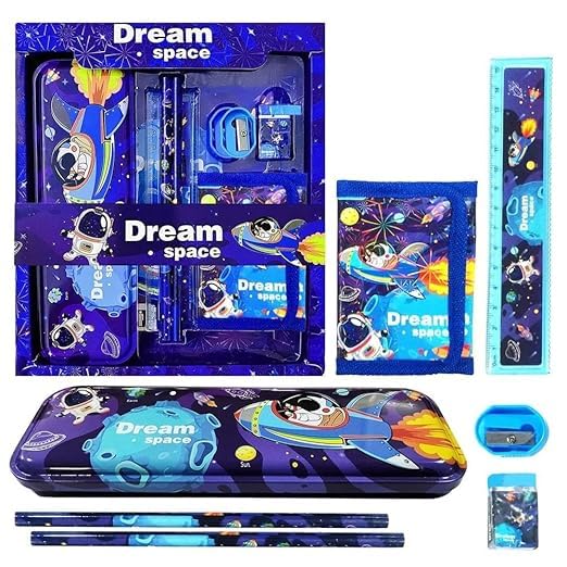 Image of Pack of 6 Sets | Space Theme Stationery Set for Kids Party | Best Birthday Return Gifts in Bulk for Boys & Girls Age 3 to 10