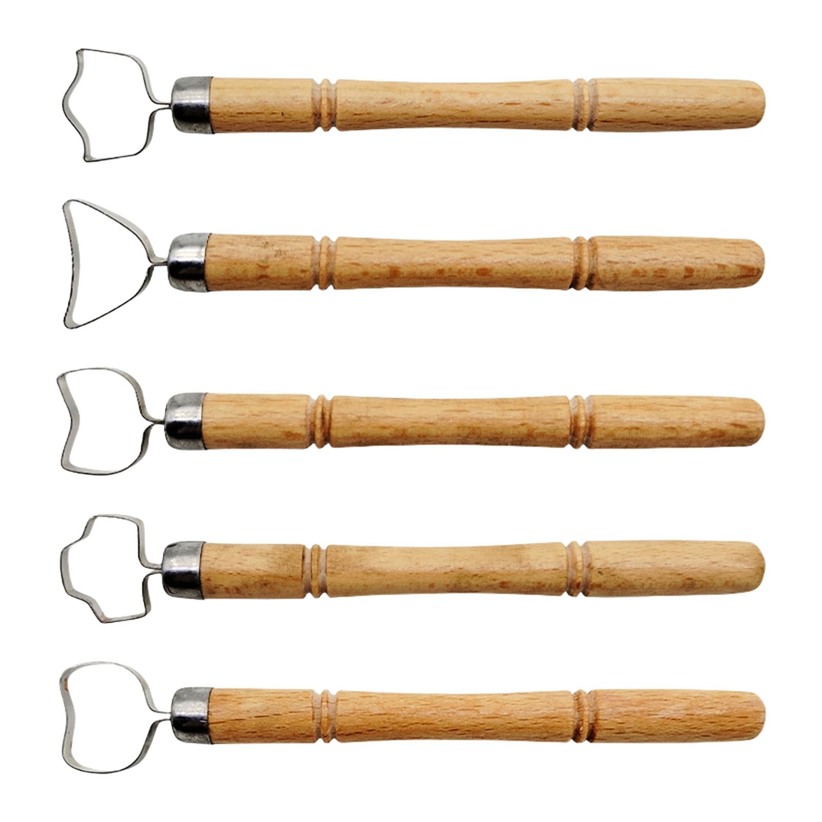 Xjdzineq 5Pcs Professional Ceramic Sculpting Tool Wood Handle Pottery Carving Shaping Scraper Pottery Craft