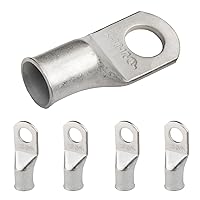 Vista 179 de SELTERM 25 piezas de lengüetas de cable de batería de cobre estañado de grado marino de 2/0 AWG de 3/8 pulgadas, terminales de anillo de calibre 00