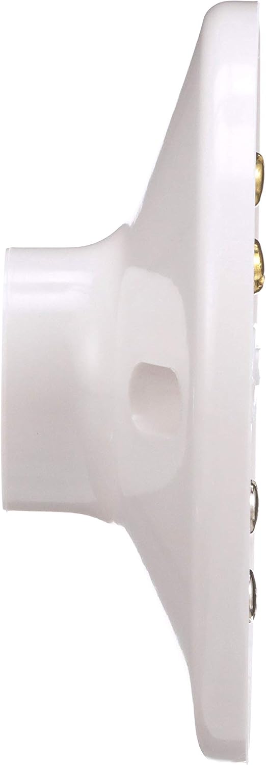 Eaton S1174W-SP-L 660-Watt, 250-Volt Plastic One Piece Keyless Switch Ceiling Receptacle Lamp Holder, White